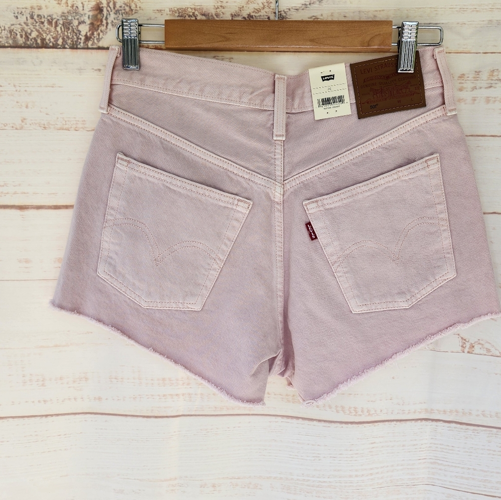 Levi's 501 Mauve Pink Denim Shorts - Picture 10 of 13